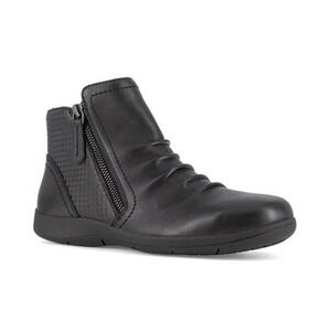 Rockport Works Daisey Work Safety Toe Ruched Bootie Black Womens 7 New RK762